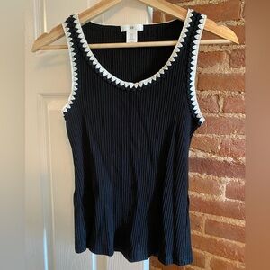 H&M Crochet Trim Ribbed Tank Top